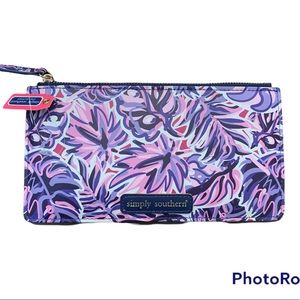 Simply Southern tropical leaf zip clutch
